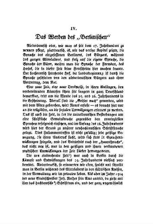 IV. Das Werden des "Berlinischen"