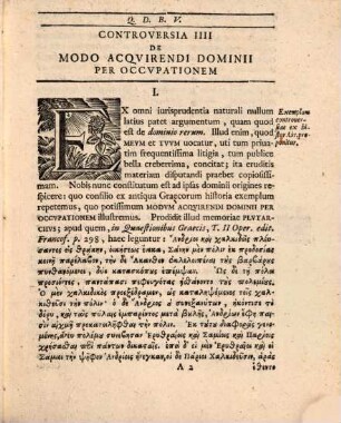 Controversiarvm Ivris Natvrae Et Gentivm Ex Historia Graeca Illvstratarvm Specimen ..., IV.