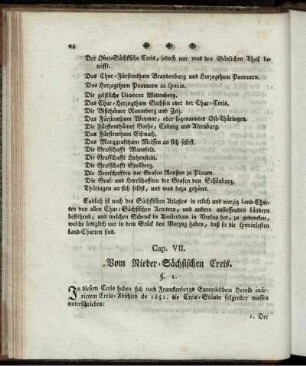 Cap. VII. Vom Nieder-Sächsischen Creis.