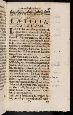77-84, Caput XXIII. De Laetitia. - Caput XXIV. De Tristitia.