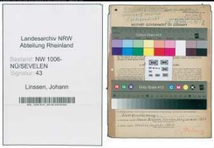 Entnazifizierung Johann Linssen , geb. 17.12.1870 (Landwirt)