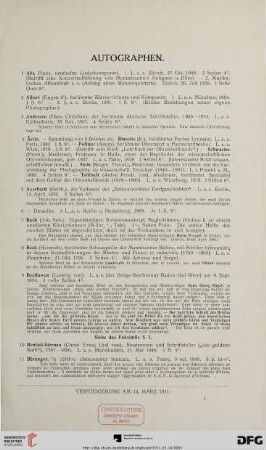 Autographen (Nr. 1-206)