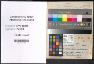 Entnazifizierung Josef Graff , geb. 06.03.1901 (Wachtmeister)