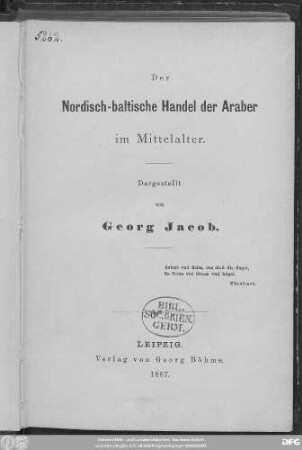 Der nordisch-baltische Handel der Araber im Mittelalter