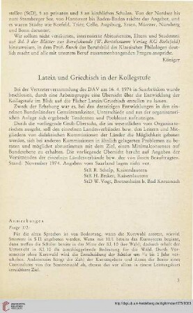 18: Latein und Griechisch in der Kollegstufe