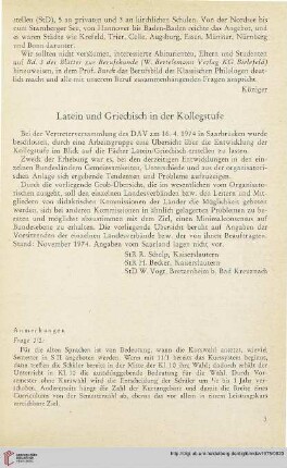 18: Latein und Griechisch in der Kollegstufe