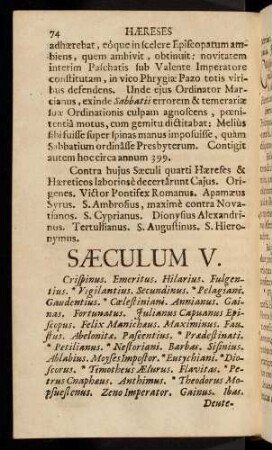 74-89, Saeculum V.