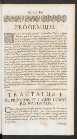 Tractatus I. De Principiis Et Causis Corporis Naturalis