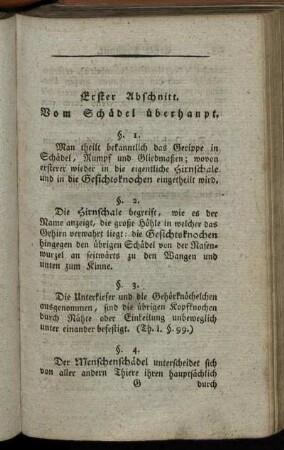 Erster Abschnitt [bis] Zehnter Abschnitt