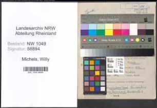 Entnazifizierung Willy Michels , geb. 20.03.1906 (Lehrer)