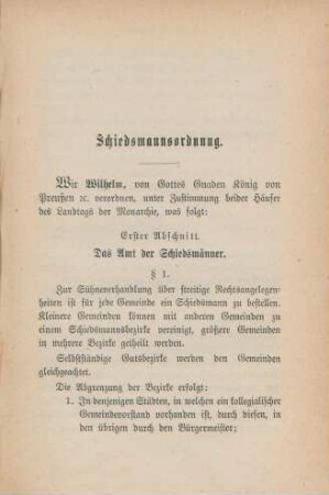 Schiedsmannsordnung.