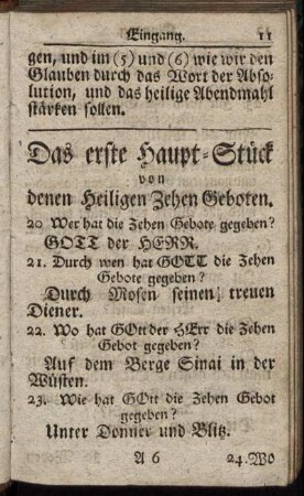 Das erste Haupt-Stück. von denen Heiligen Zehen Geboten.