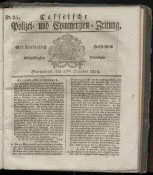 Nr. 85, Sonnabend, den 23sten October 1819