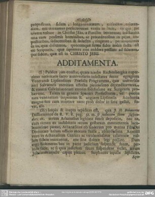 Additamenta