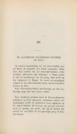 III. De algemeene inlandsche hoofden op Java