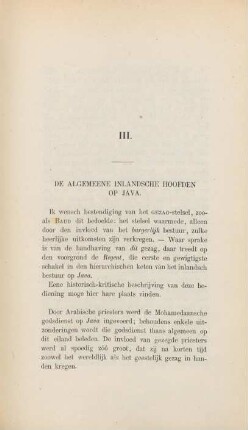 III. De algemeene inlandsche hoofden op Java