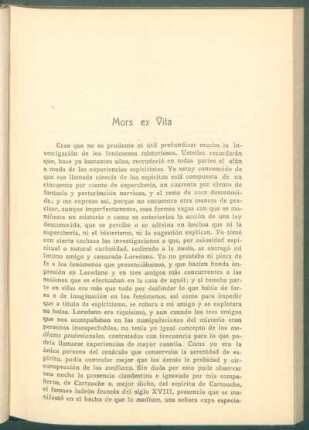 Mors ex vita - (Continuará)