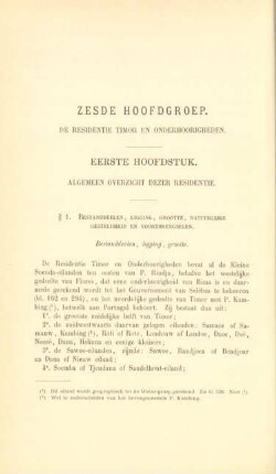 Zesde hoofdgroep. De Residentie Timor en onderhoorigheden