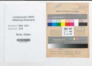 Entnazifizierung Walter Bode , geb. 26.07.1902 (Geschaeftsfuehrer)