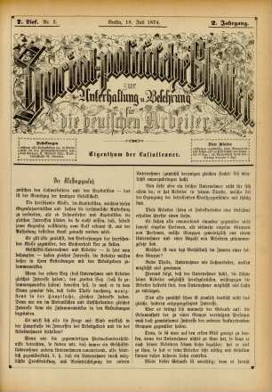 7. Lief. Nr. 3. Berlin, 18. Juli 1874. 2. Jahrgang.