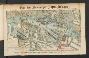 Plan der Hamburger Hafen-Anlagen.