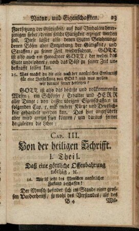 I. Theil. Daß eine göttliche Offenbahrung nöthig [...]