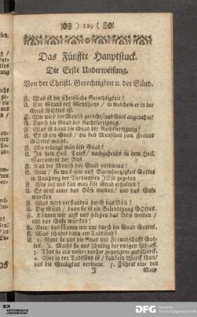 Das Fünffte Hauptstuck.