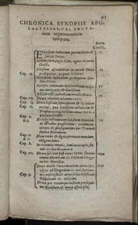 Chronica Synopsis Apocalypsens, Vel Secundum argumentum tempora.