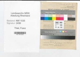 Entnazifizierung Franz Thiel , geb. 02.12.1901 (Bergmann)