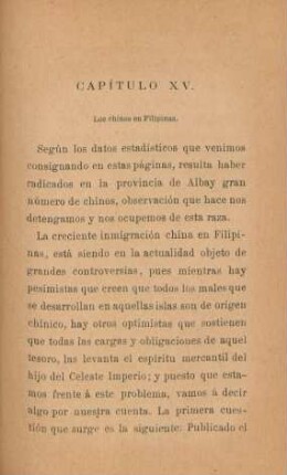 Capítulo XV. Los chinos en Filipinas