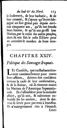 Politique des Sauvages Iroquois