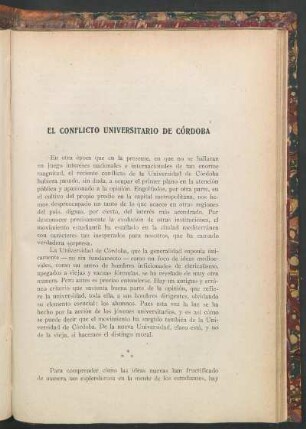 El conflicto universitario de Córdoba