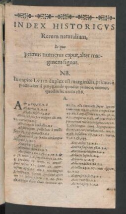 Index historicus rerum naturalium