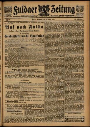 Zweite Ausgabe vom Samstag, den 15. April 1905.