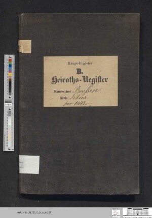 Heiratsregister Booßen 1893