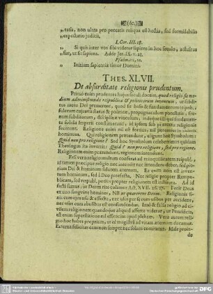 Thes. XLVII. De absurditate religionis prudentum