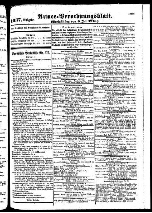 1037.Ausgabe. Donnerstag, 6. Juli 1916