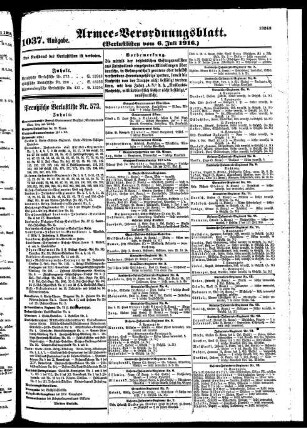 1037.Ausgabe. Donnerstag, 6. Juli 1916
