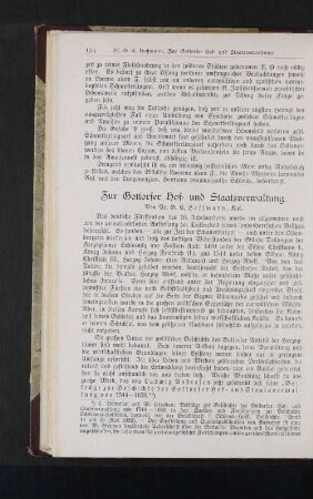 Zur Gottorfer Hof= und Staatsverwaltung.