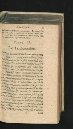 Caput VI. De Traditionibus.