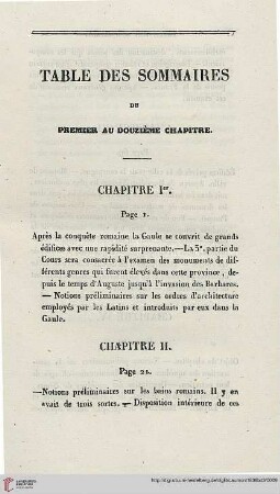 Table des sommaires