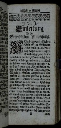Einleitung Zu der Gründlichen Anweisung.