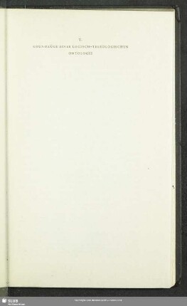 V. Grundzüge Einer Logisch-Theologischen Ontologie