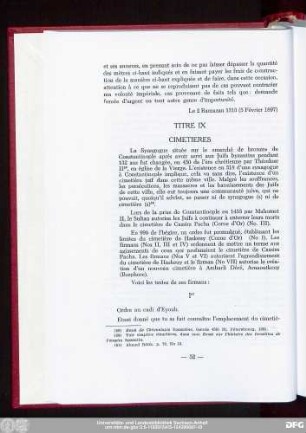 Titre IX Cimetieres