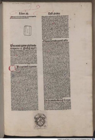 Johannis duns Scoti ordinis minorum doctoris precellentissimi scriptum super ... Sententiarum incipit feliciter, terciu[m]