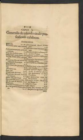 Caput I. Generalia de edendo titulo possesionis exhibens.