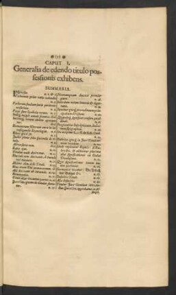 Caput I. Generalia de edendo titulo possesionis exhibens.