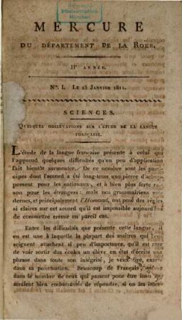 Mercure du Département de la Roër. 2. 1811
