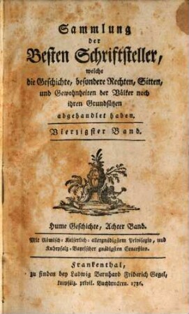 David Hume, Esq. Geschichte von Großbritannien : Aus dem Englischen übersetzt, 8. Von Heinrich dem Achten