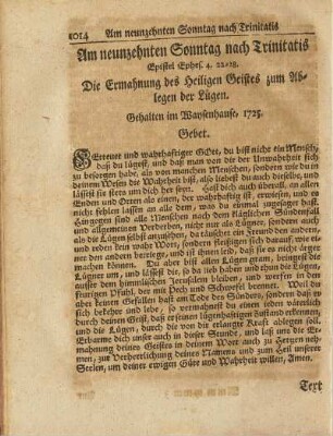 Am neunzehnten Sonntag nach Trinitatis.